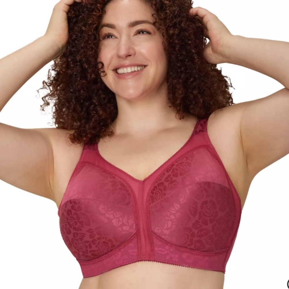Playtex 18 Hour Full-Coverage Wireless Bra in Signture berry Sz 44D NWT